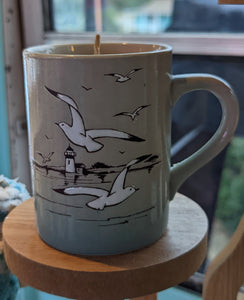 Vintage Ocracoke Mug Beeswax Candle